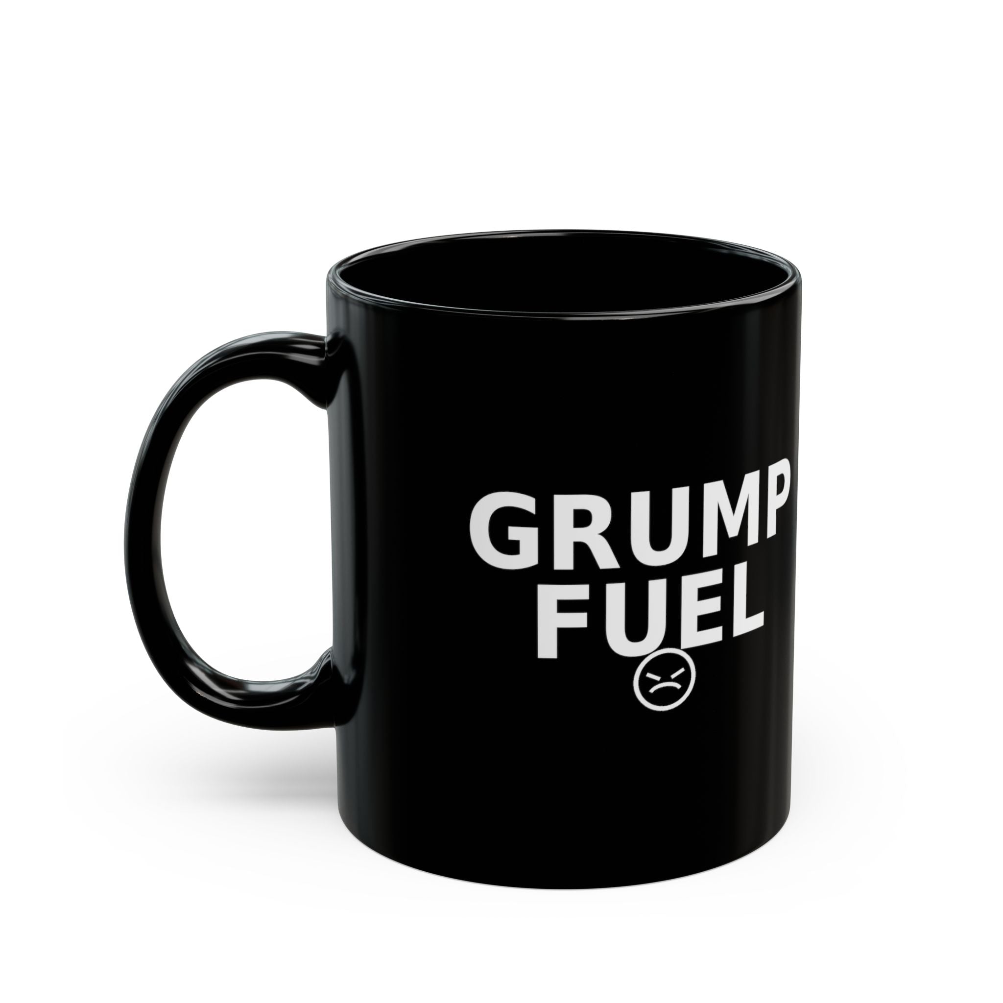 Grump Fuel Coffee Mug – Funny Black Ceramic Mug for Grumpy Morning Drinkers