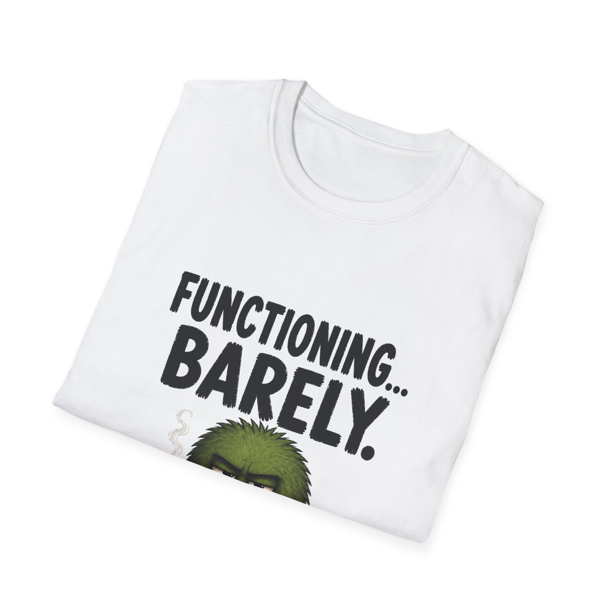 Functioning... Barely T-Shirt – Funny Grumpy Coffee Tee