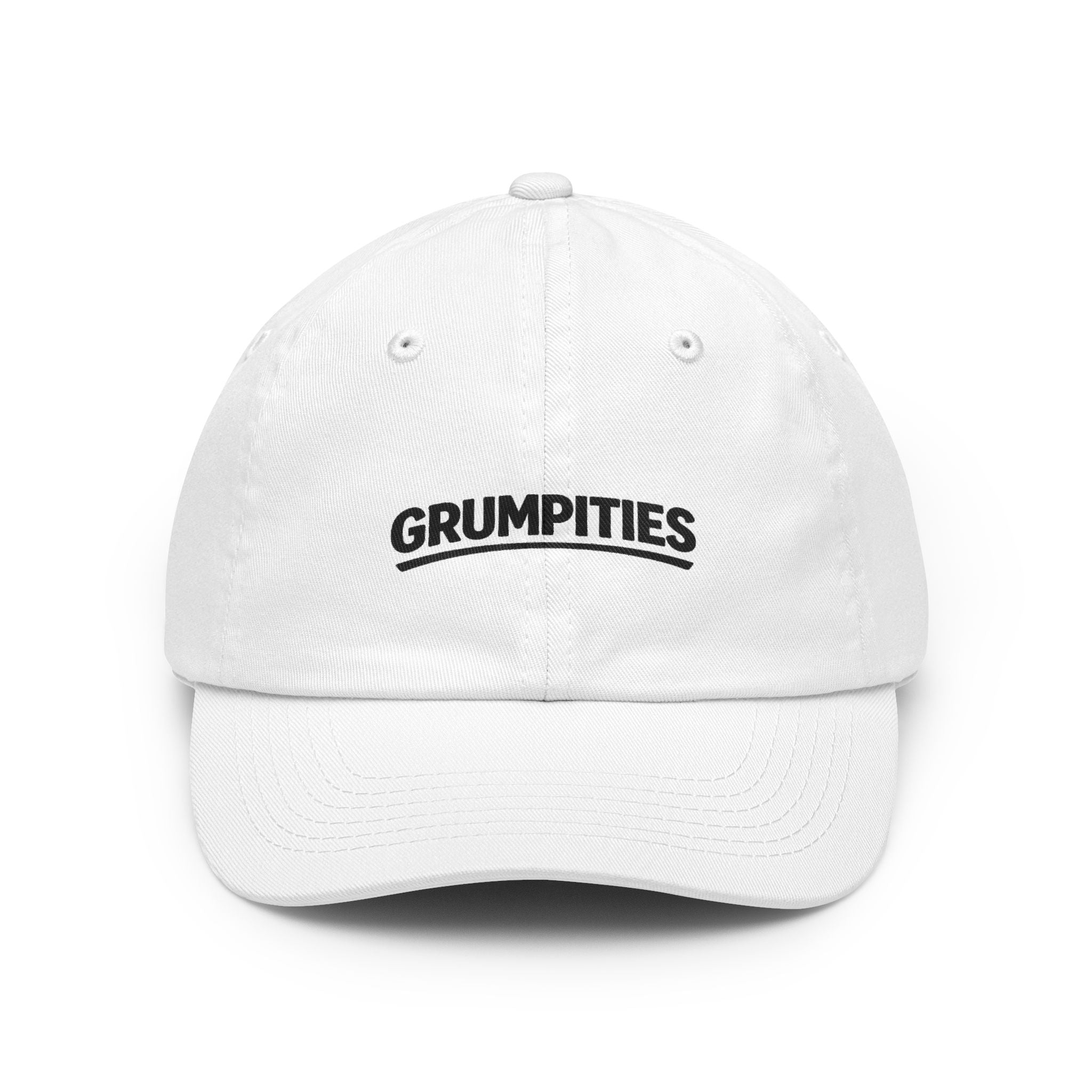 Grumpities Embroidered Dad Hat — White