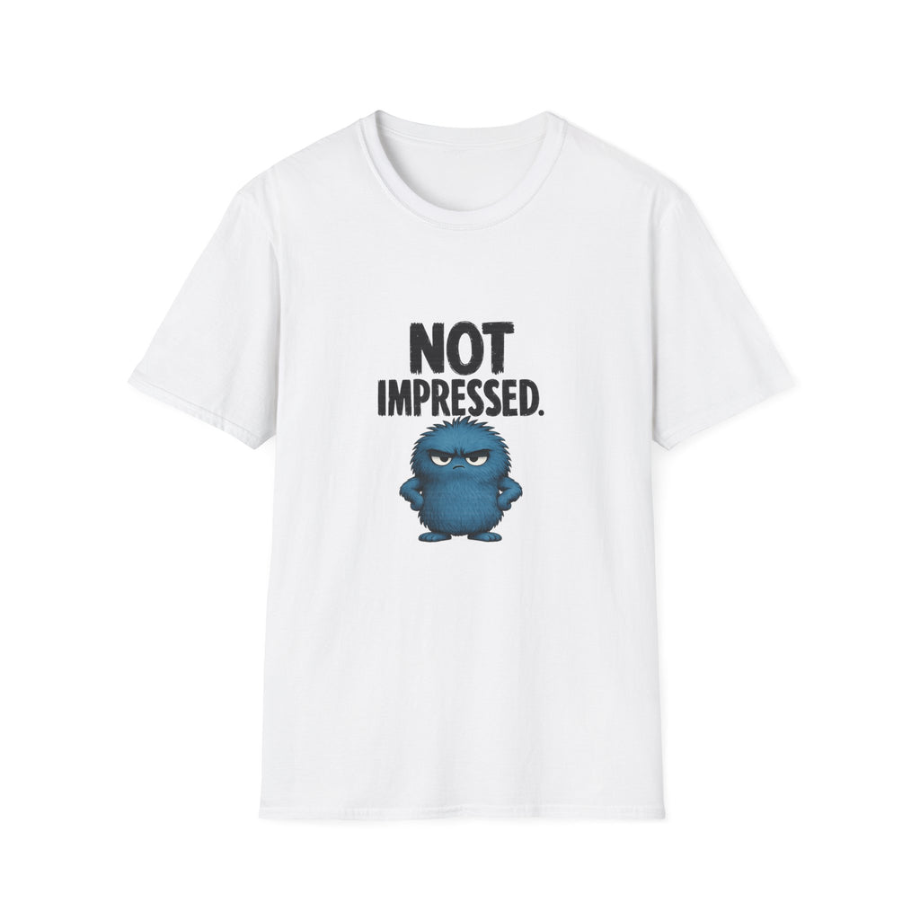 Not Impressed T-Shirt — Funny Blue Grump Graphic Tee