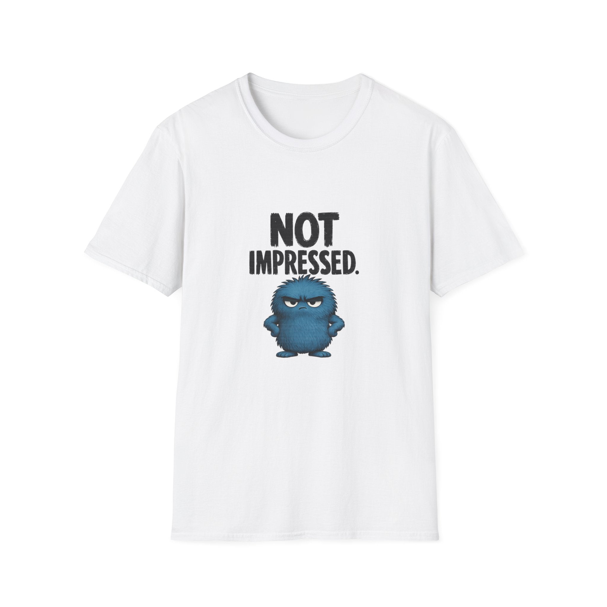 Not Impressed T-Shirt — Funny Blue Grump Graphic Tee