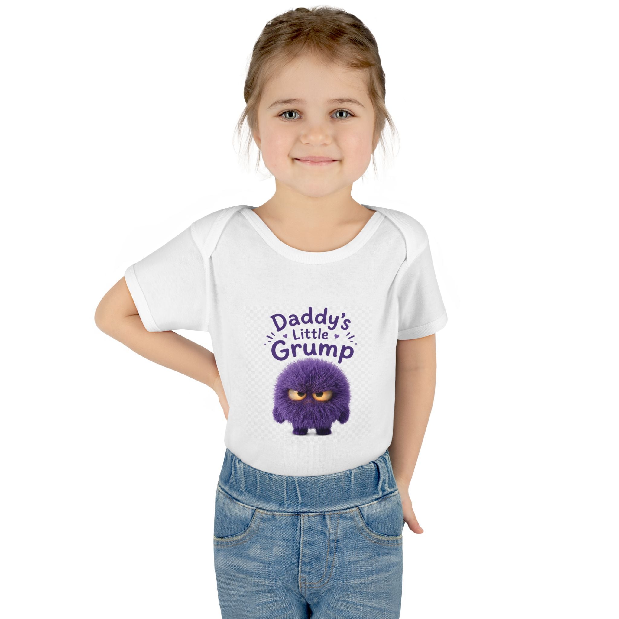 Infant Bodysuit - "Daddy's Little Grump" Cute Purple Grump Baby Onesie