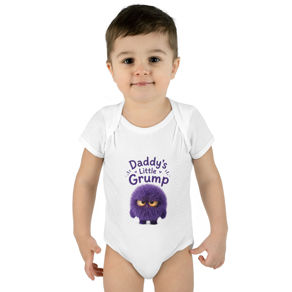 Infant Bodysuit - "Daddy's Little Grump" Cute Purple Grump Baby Onesie