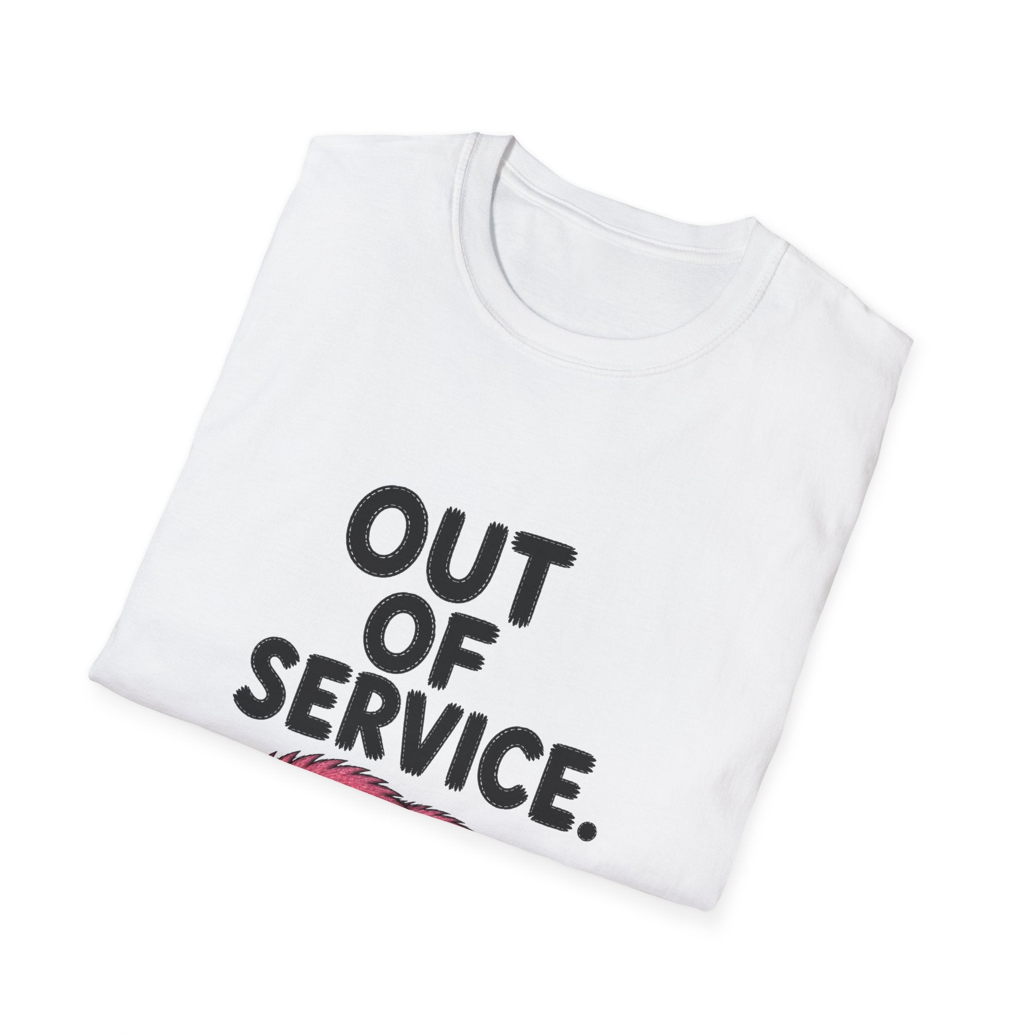 Out of Service T-Shirt — Cute Pink Grump Lazy Day Graphic Tee
