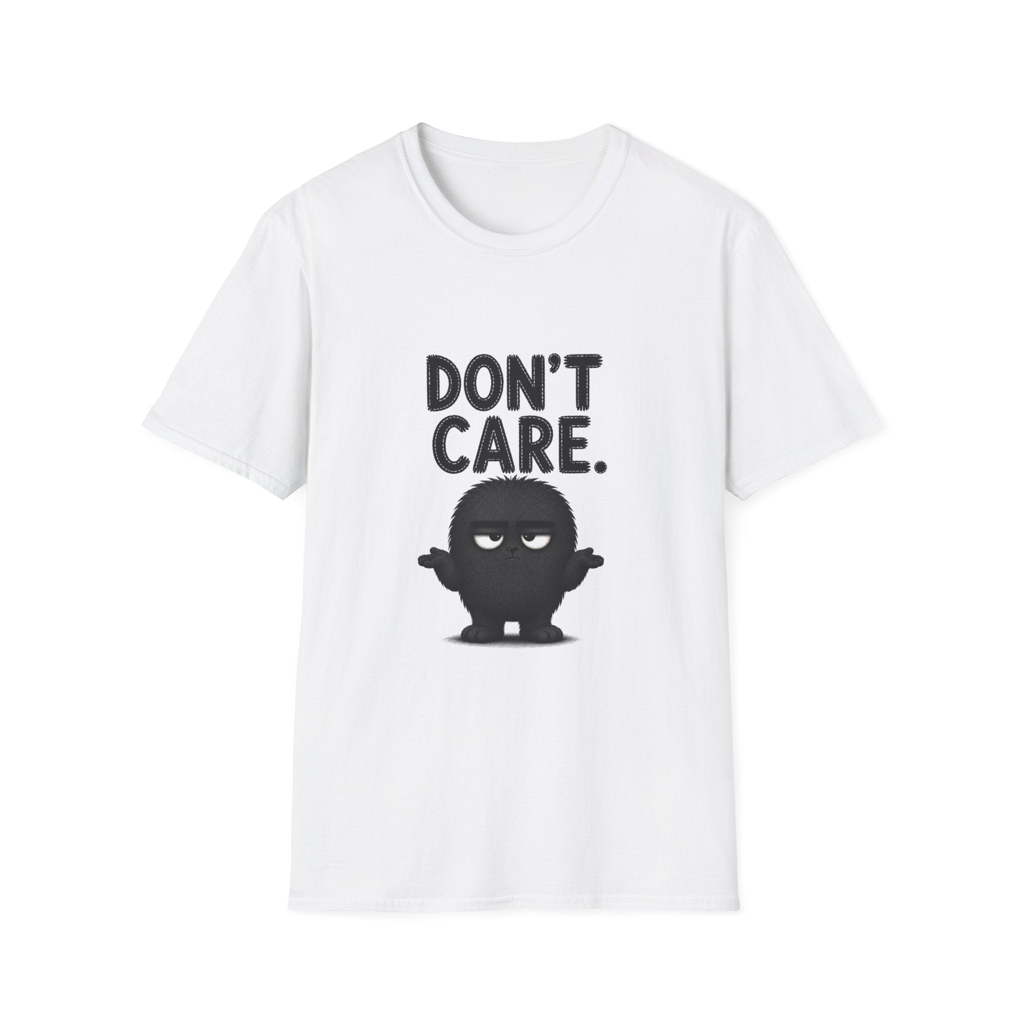 Don’t Care T-Shirt — Funny Grumpy Character Graphic Tee